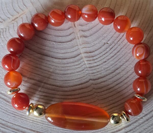 Orange Banded Agate and Gold Hematite