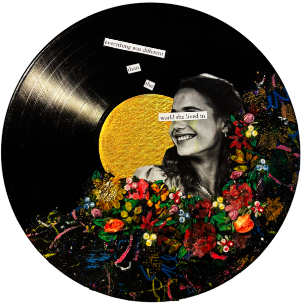'Ignorance is Bliss' Mixed-Media on Vinyl Record