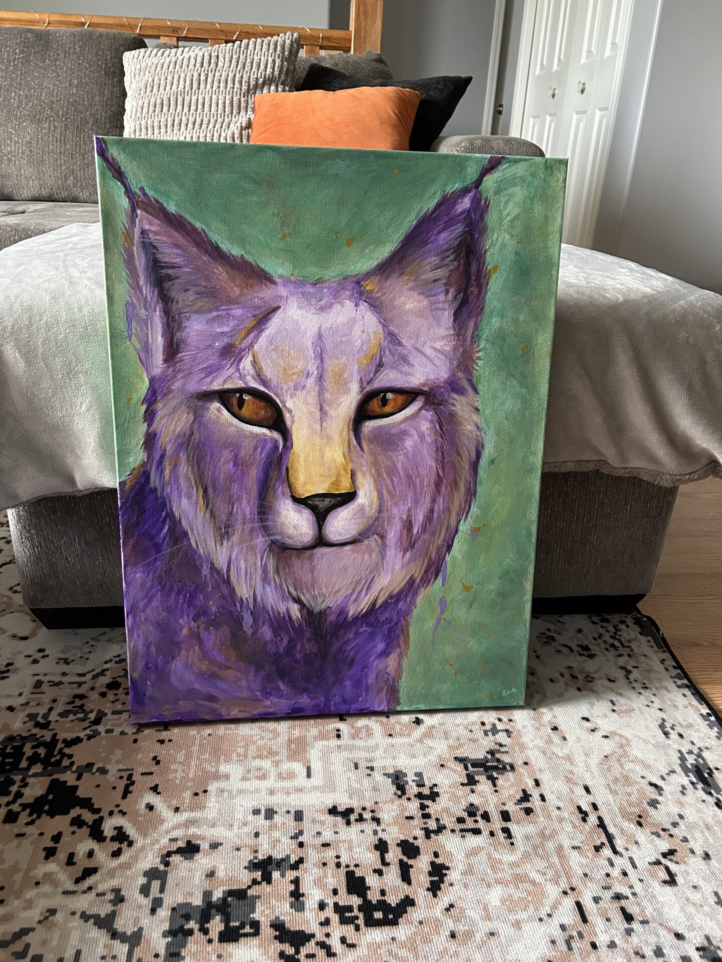 Violet Lynx Original Acrylic Painting