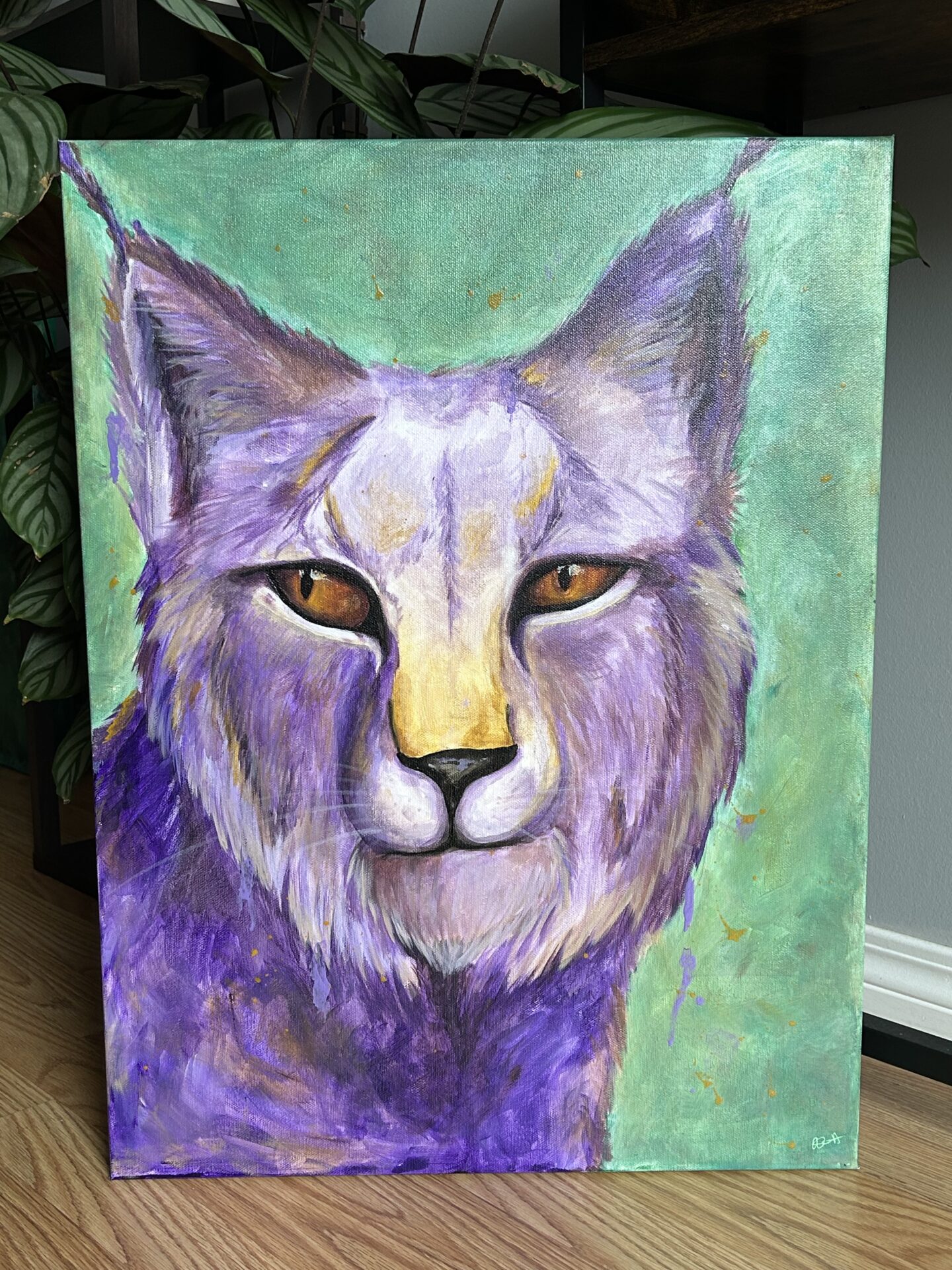 Violet Lynx Original Acrylic Painting